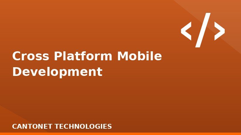 Cross Platform Mobile Development